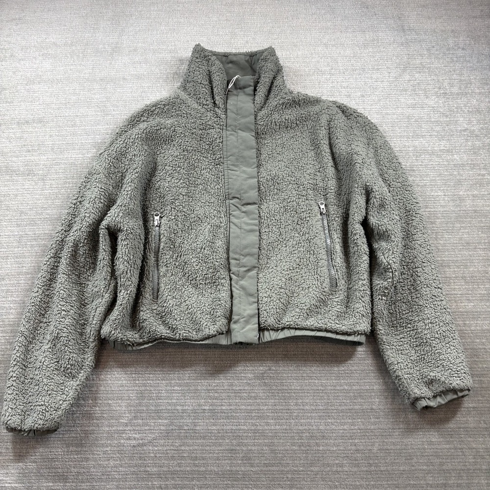 Vuori Jacket Womens Medium Dusty Pine Cozy Sherpa Relaxed Long Sleeve Full Zip